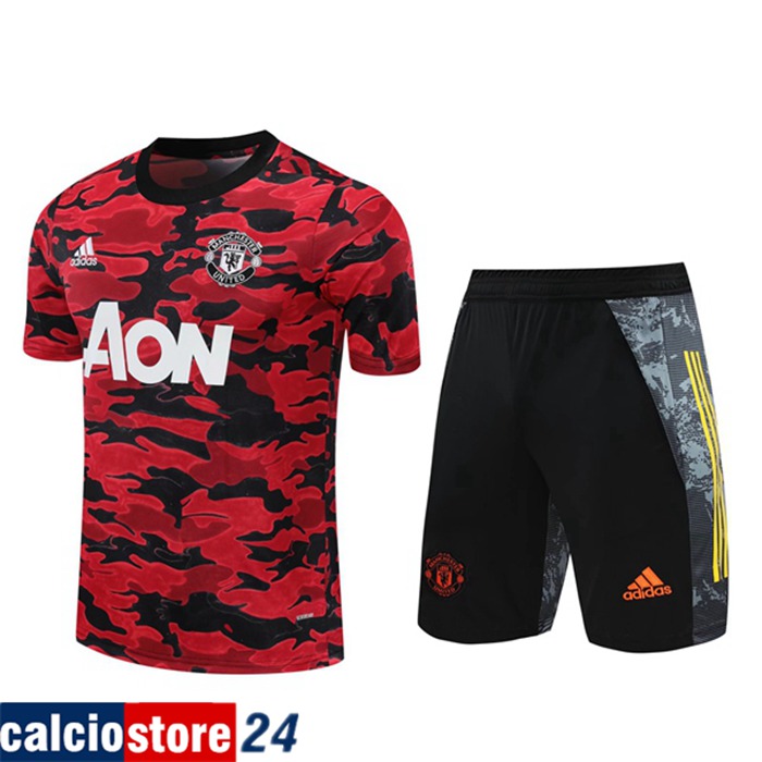 Nuove Kit Maglia Allenamento Manchester United + Pantaloni Nero/Rosso 2020/2021