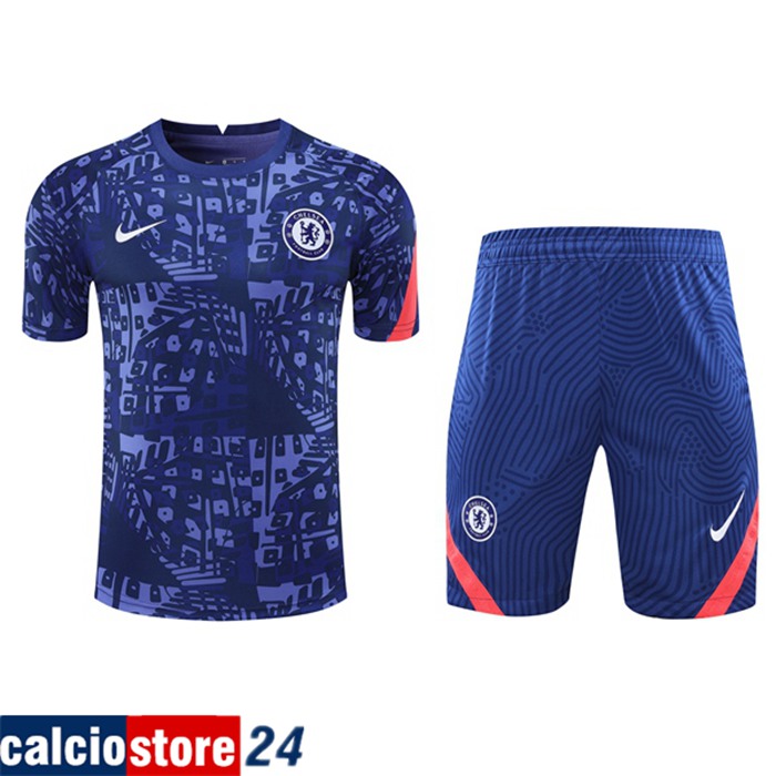 Nuova Kit Maglia Allenamento FC Chelsea + Pantaloni Blu 2020/2021