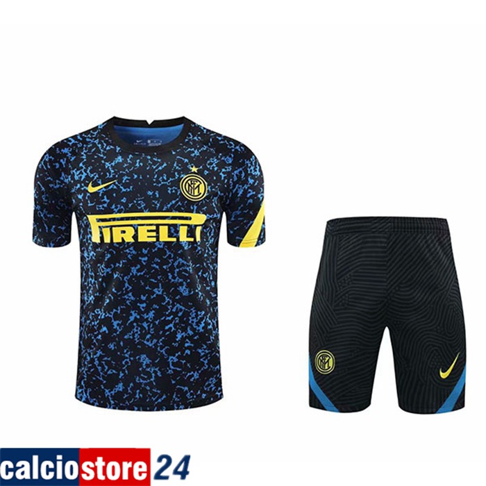 Nuova Kit Maglia Allenamento Inter Milan + Pantaloni Blu/Nero 2020/2021