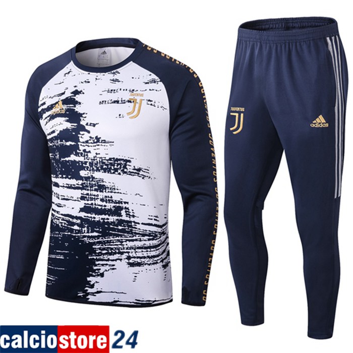 Nuova Insieme Tuta Calcio Juventus Bambino Blu/Bianca 2020/2021