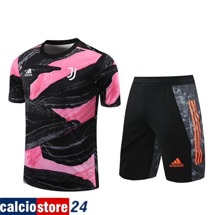 Nuova Kit Maglia Allenamento Juventus + Pantaloni Nero/Rosa 2020/2021