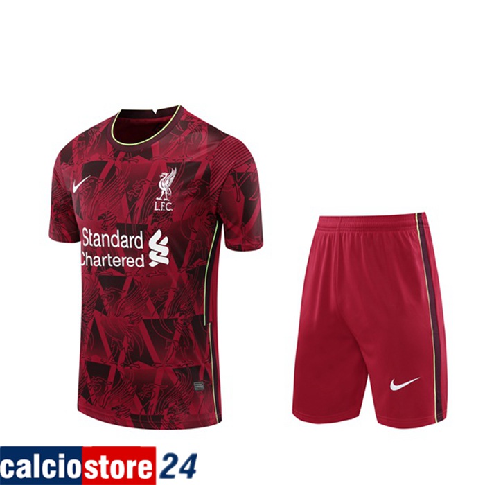 Kit Maglia Allenamento FC Liverpool + Pantaloni Rosso/Bianca 2020/2021