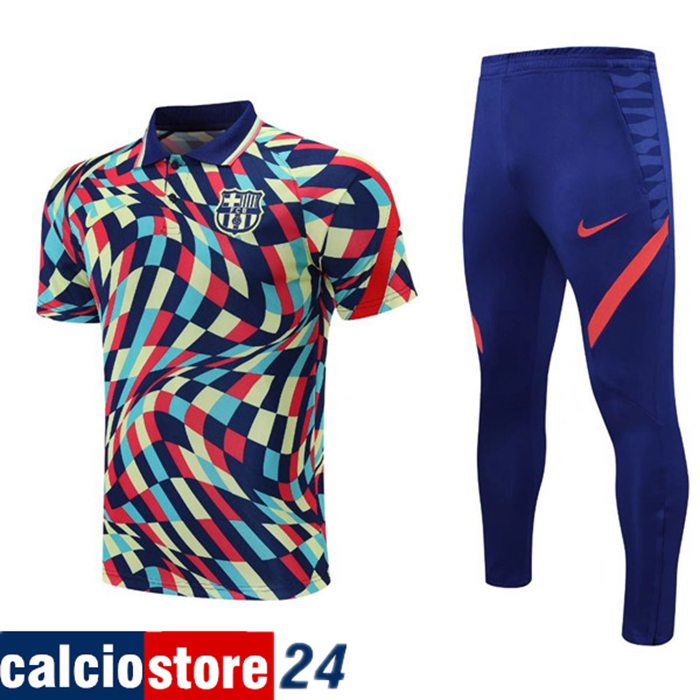 La Nuova Kit Maglia Polo FC Barcellona + Pantaloni Blu/Rosso 2020/2021