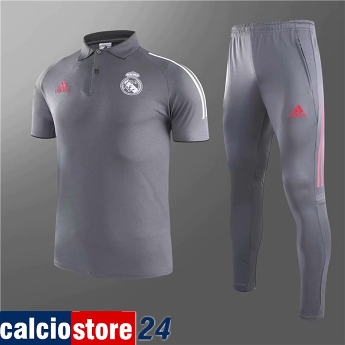 Nuove Kit Maglia Polo Real Madrid + Pantaloni Grigio 2020/2021