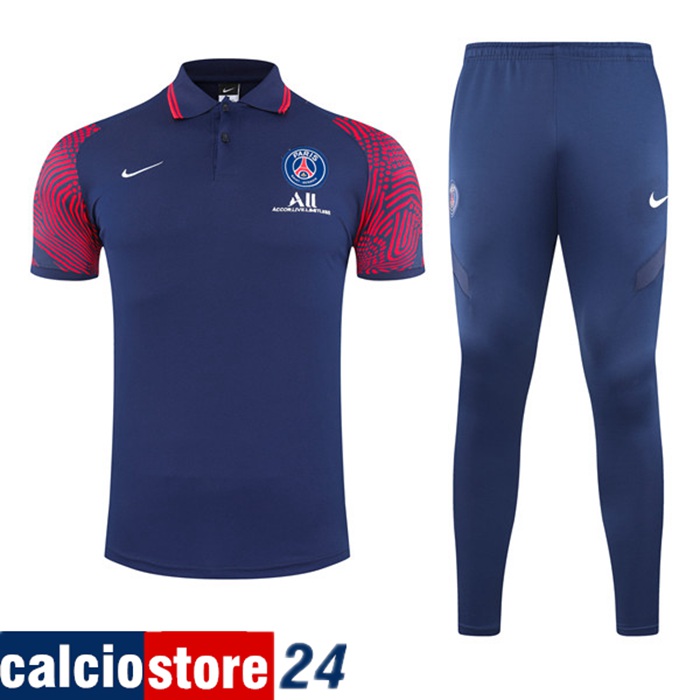 Kit Maglia Polo PSG + Pantaloni Blu Navy 2021/2022