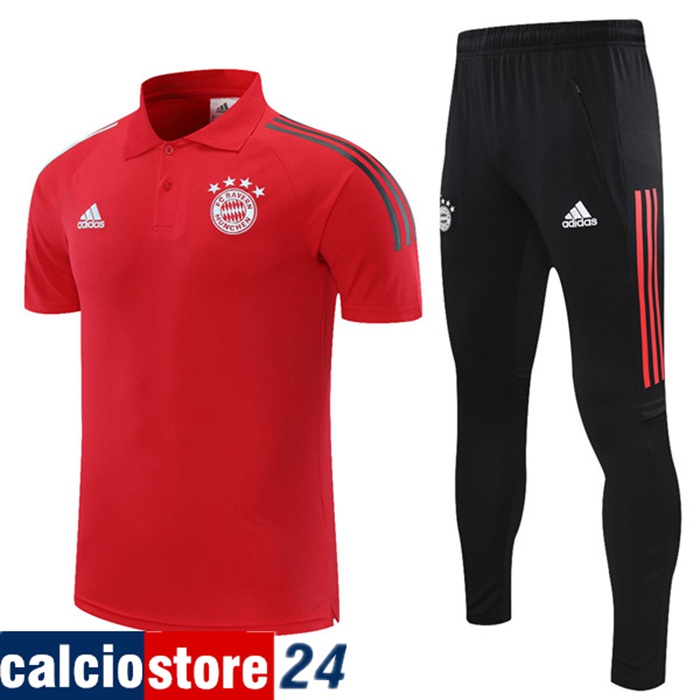 Kit Maglia Polo Bayern Monaco + Pantaloni Rosso 2021/2022