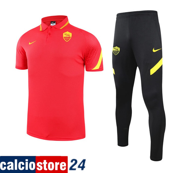 Kit Maglia Polo AS Roma + Pantaloni Rosso 2021/2022
