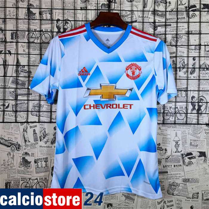 T Shirt Allenamento Manchester United Bianca/Blu 2021/2022
