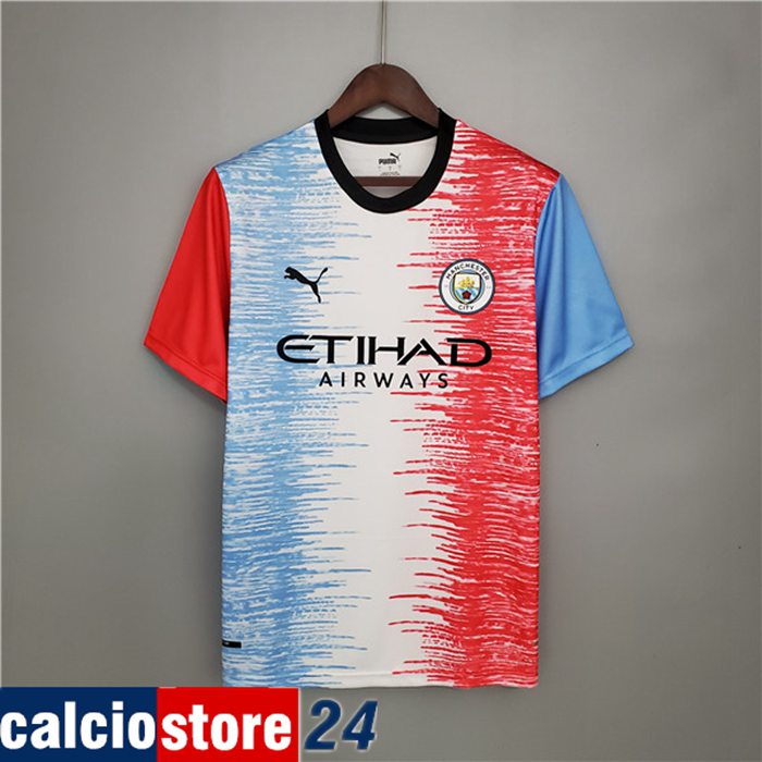 T Shirt Allenamento Manchester City Bianca/Blu/Rosa 2021/2022