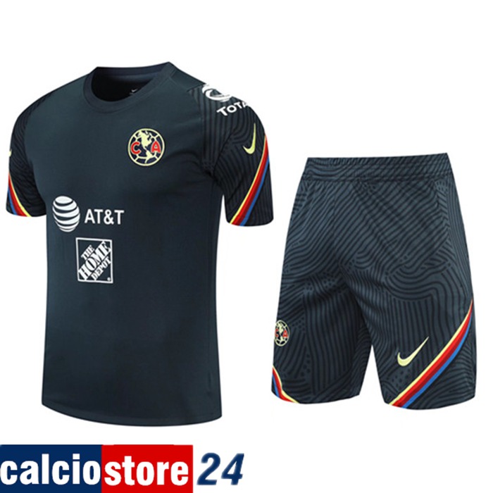 Kit Maglia Allenamento Club America + Pantaloncini Nero 2021/2022