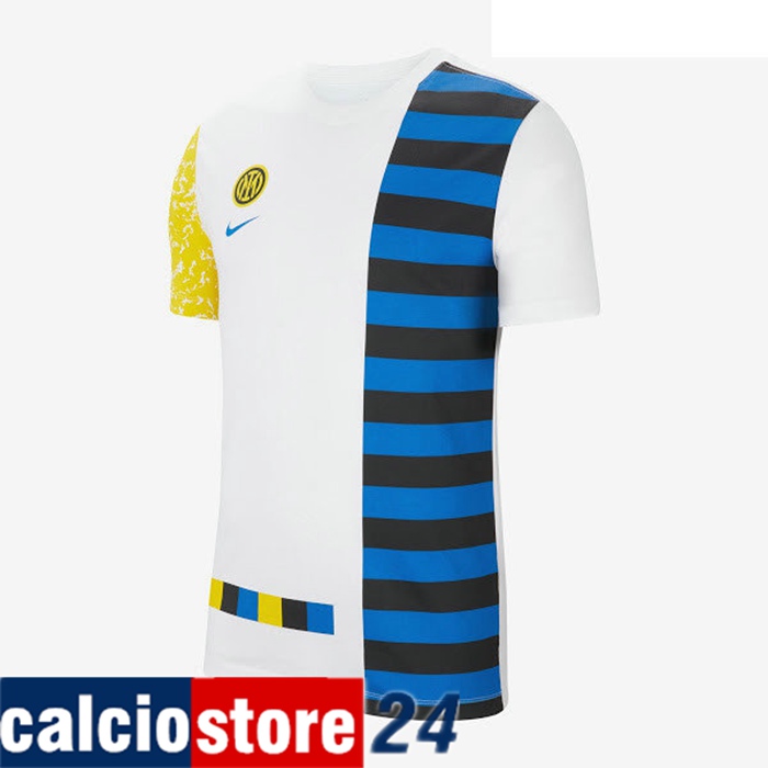 Nuova T Shirt Allenamento Inter Milan Bianca/Nero 2021/2022