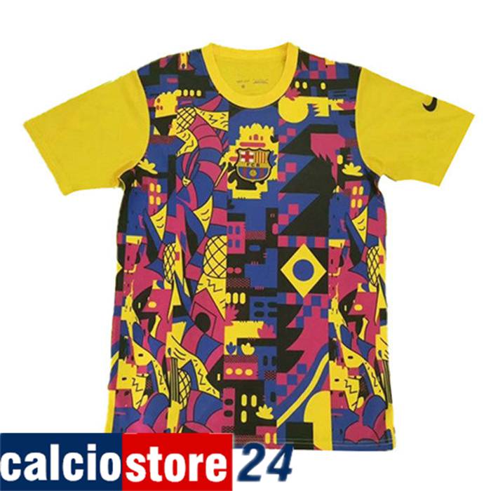Nuove T Shirt Allenamento FC Barcellona Giallo/Rosso 2021/2022