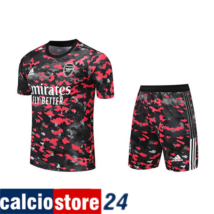 La Nuova Kit Maglia Allenamento Arsenal + Pantaloncini Rosso/Nero 2021/2022