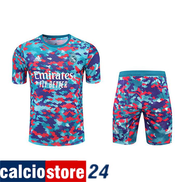 Nuove Kit Maglia Allenamento Real Madrid + Pantaloncini Rosso/Blu/Viola 2021/2022