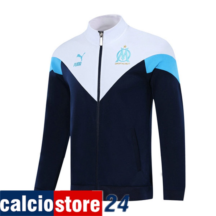 Nuove Giacca Calcio Marsiglia OM Bianca/Blu Navy 2021/2022