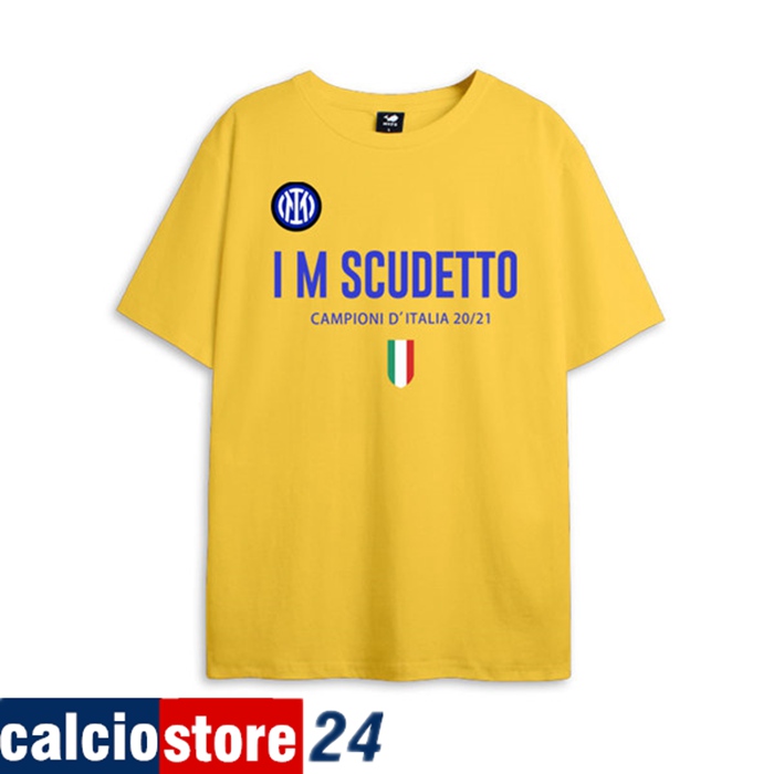 T Shirt Allenamento Inter Milan Scudetto Giallo 2021
