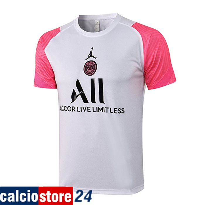 T Shirt Allenamento Jordan PSG Classic Bianca/Rosa 2021/2022