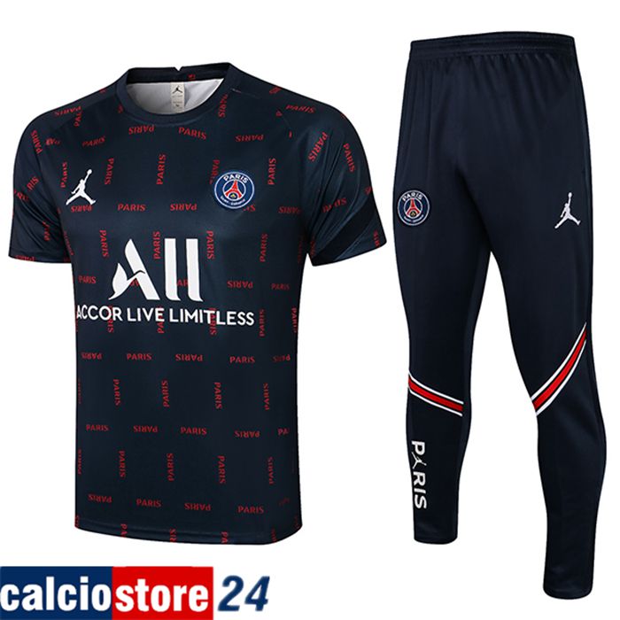 Kit Maglia Allenamento Jordan PSG + Pantaloni Blu Navy 2021/2022