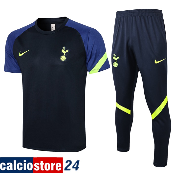 Kit Maglia Polo Tottenham Hotspur + Pantaloni Blu/Nero 2021/2022