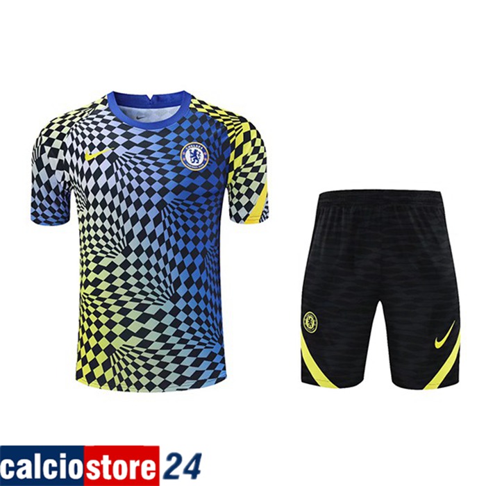 Kit Maglia Allenamento FC Chelsea + Pantaloncini Blu 2021/2022