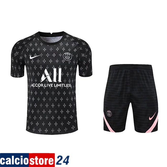 Kit Maglia Allenamento Jordan PSG + Pantaloncini Nero 2021/2022