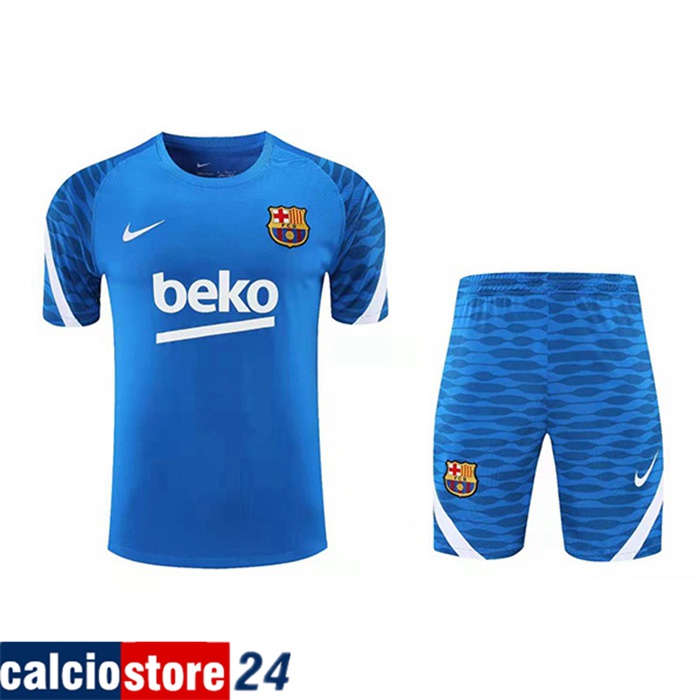 Kit Maglia Allenamento FC Barcellona + Pantaloncini Blu 2021/2022