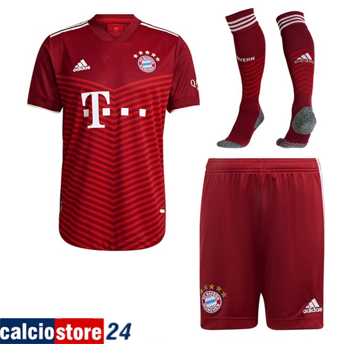 Kit Maglie Calcio Bayern Monaco Prima (Pantaloncini + Calzettoni) 2021/2022
