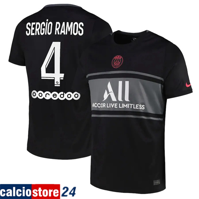 Maglie Calcio Jordan PSG (Sergio Ramos 4) Terza 2021/2022