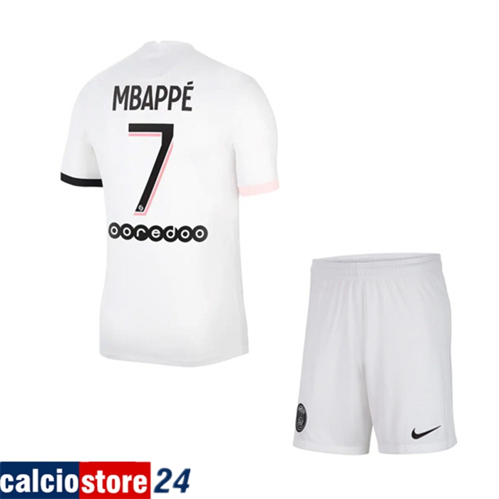 Maglie Calcio Jordan PSG (Mbappe 7) Bambino Seconda 2021/2022