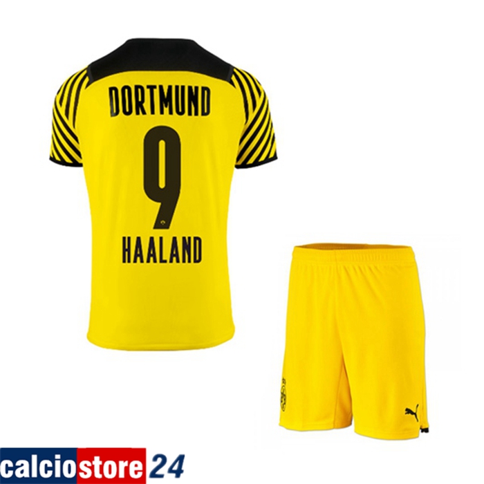 Maglie Calcio Dortmund BVB (Haaland 9) Bambino Prima 2021/2022