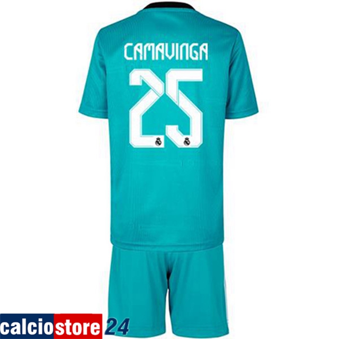 Maglie Calcio Real Madrid (Camavinga 25) Bambino Terza 2021/2022