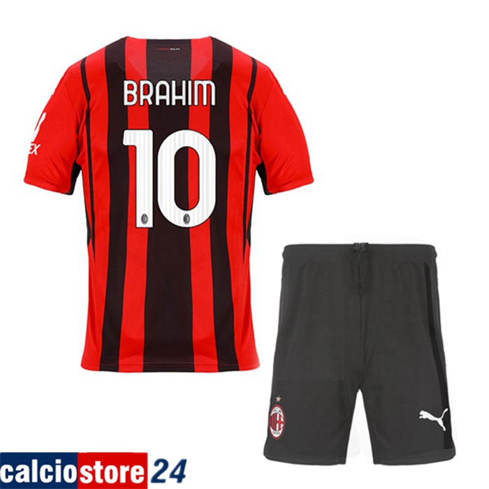 Maglie Calcio AC Milan (BRAHIM 10) Bambino Prima 2021/2022