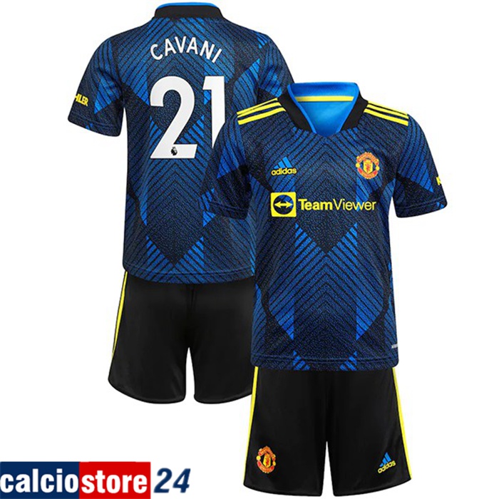 Maglie Calcio Manchester United (Cavani 21) Bambino Terza 2021/2022