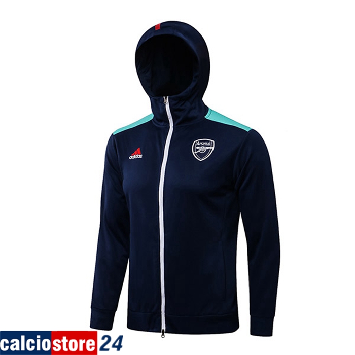 Nuova Giacca Con Cappuccio FC Arsenal Blu Navy/Verde 2021/2022