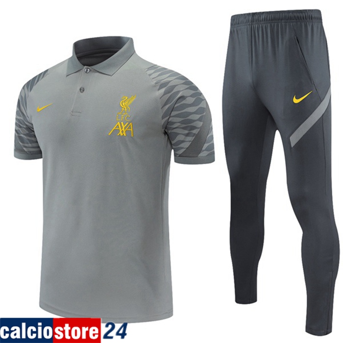 Kit Maglia Polo FC Liverpool + Pantaloni Grigio 2021/2022