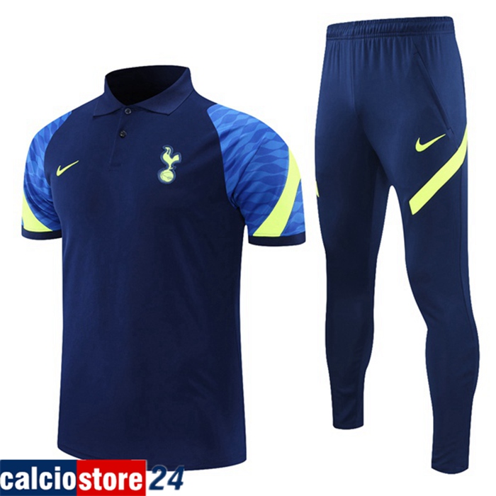 Kit Maglia Polo Tottenham Hotspur + Pantaloni Blu Navy/Verde 2021/2022