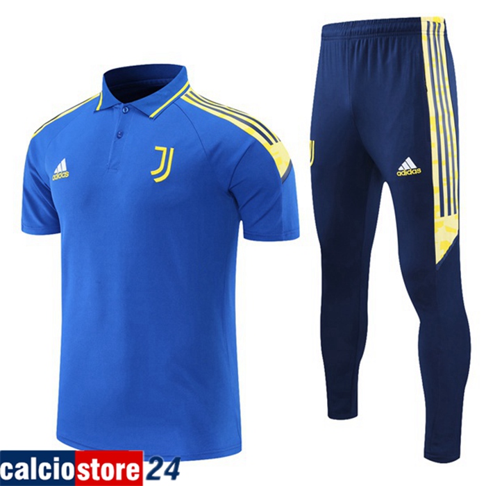 Kit Maglia Polo Juventus + Pantaloni Blu/Giallo 2021/2022