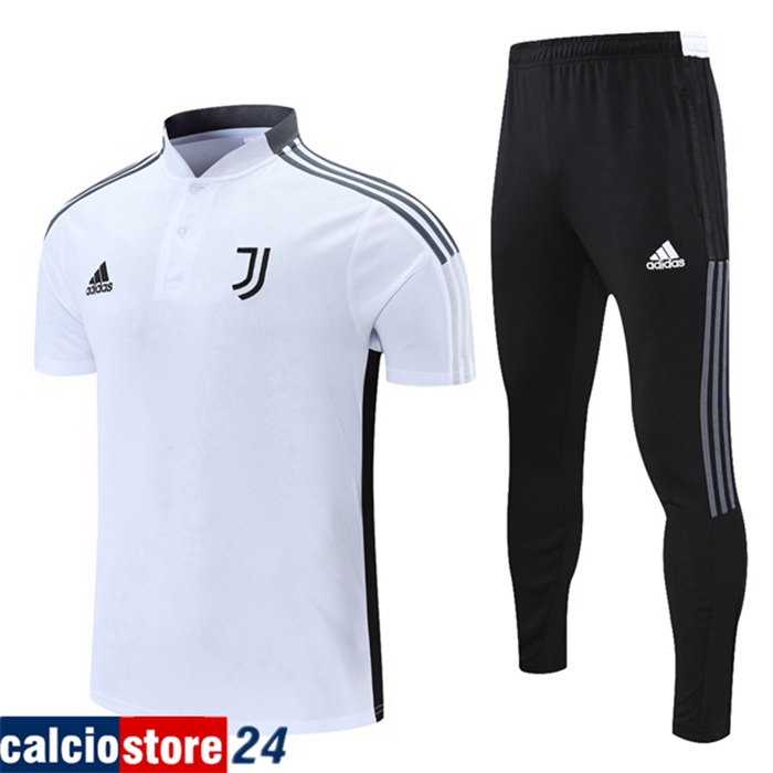 Kit Maglia Polo Juventus + Pantaloni Bianca/Grigio 2021/2022