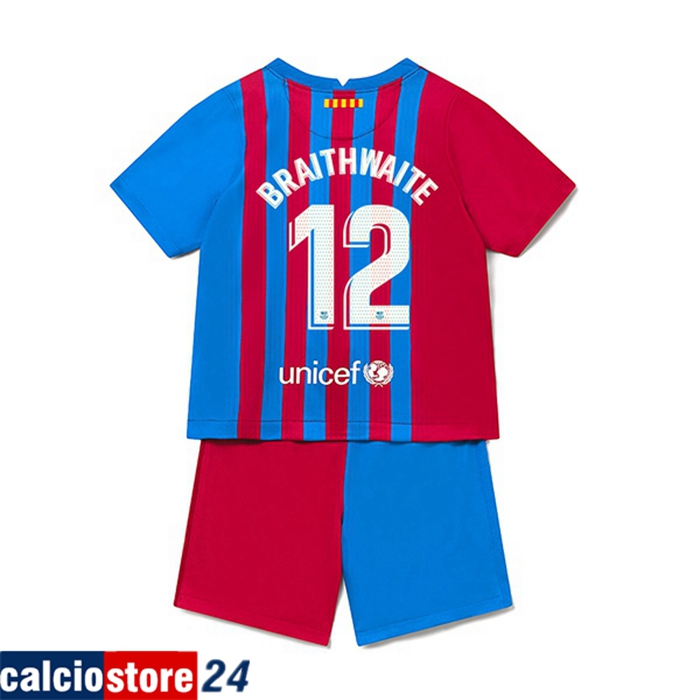 La Nuova Maglia FC Barcellona (Martin Brathwaite 12) Bambino Prima 2021/2022