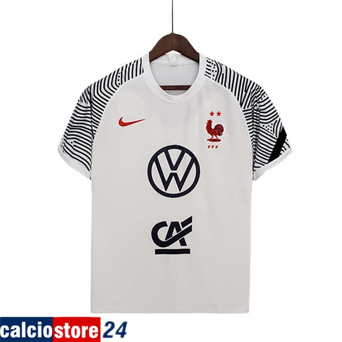 Nuova T Shirt Allenamento Francia Bianco 2022/2023