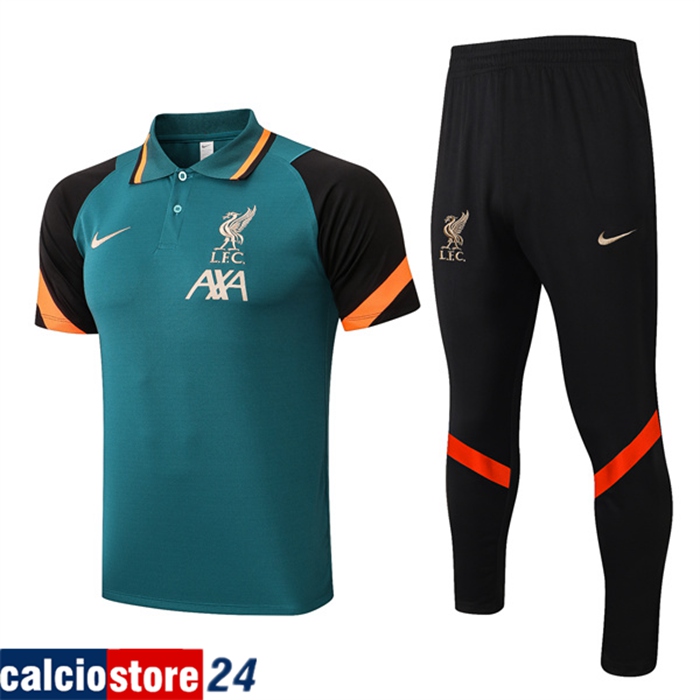 Kit Maglia Polo FC Liverpool + Pantaloni Verde 2022/2023
