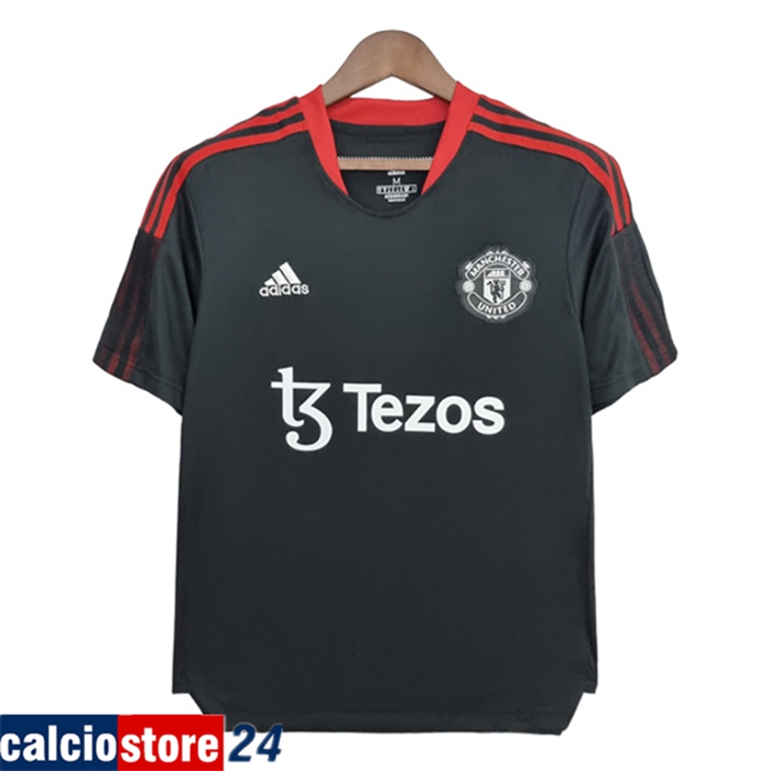 T Shirt Allenamento Manchester United Tezos Nero 2022/2023