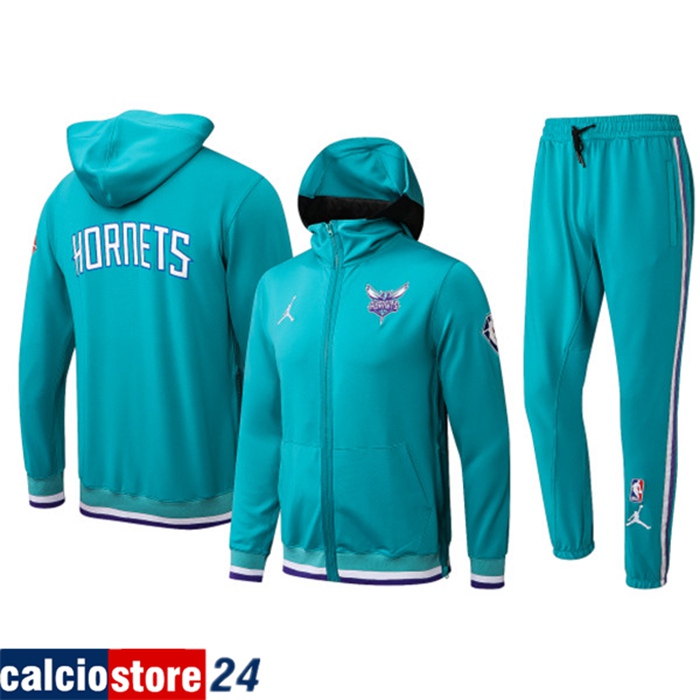 Nuova Insieme Tuta Calcio Charlotte Hornets Azzurro 2022