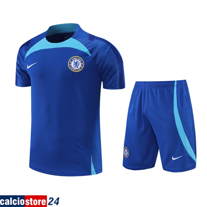T Shirt Allenamento FC Chelsea + Pantaloncini Blu 2022/2023