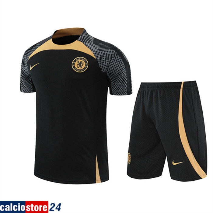 T Shirt Allenamento FC Chelsea + Pantaloncini Nero 2022/2023