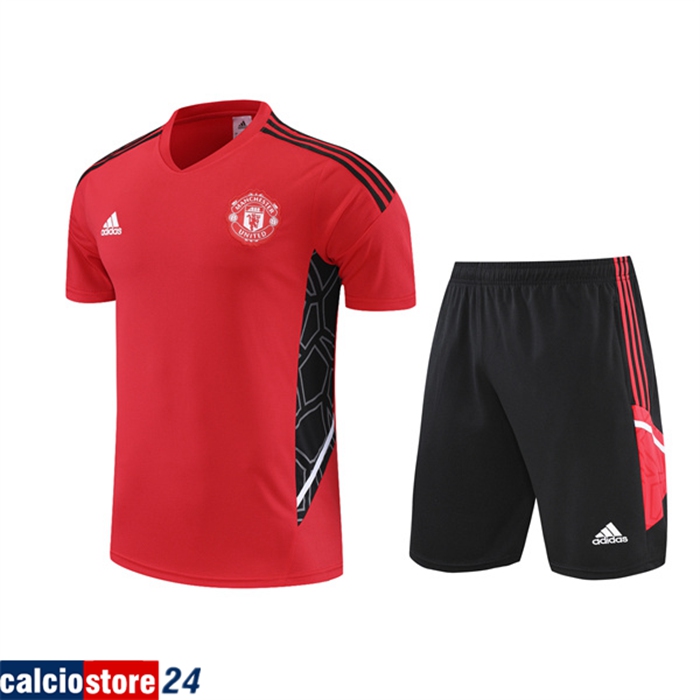 T Shirt Allenamento Manchester United + Pantaloncini Rosso 2022/2023