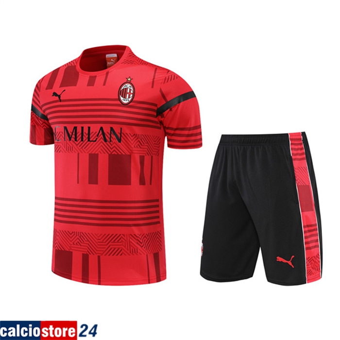 T Shirt Allenamento AC Milan + Pantaloncini Rosso 2022/2023