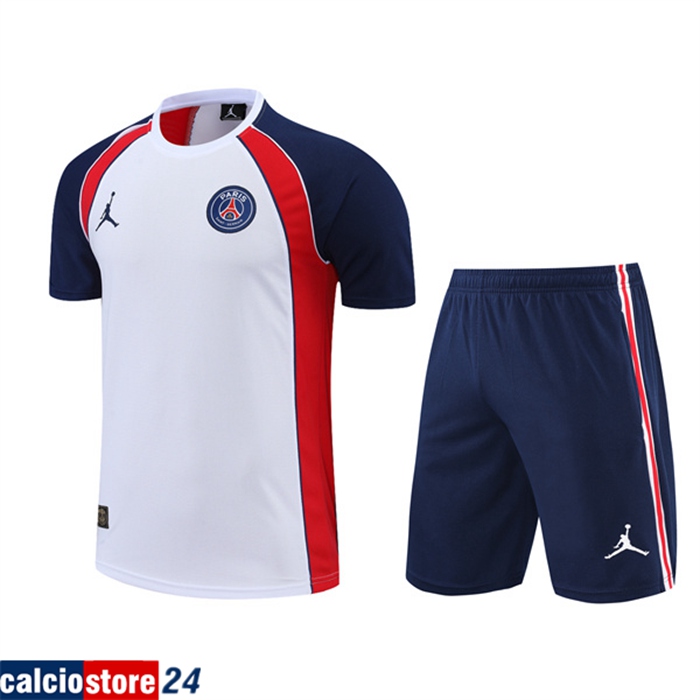 T Shirt Allenamento Jordan PSG + Pantaloncini Bianco/Rosso 2022/2023