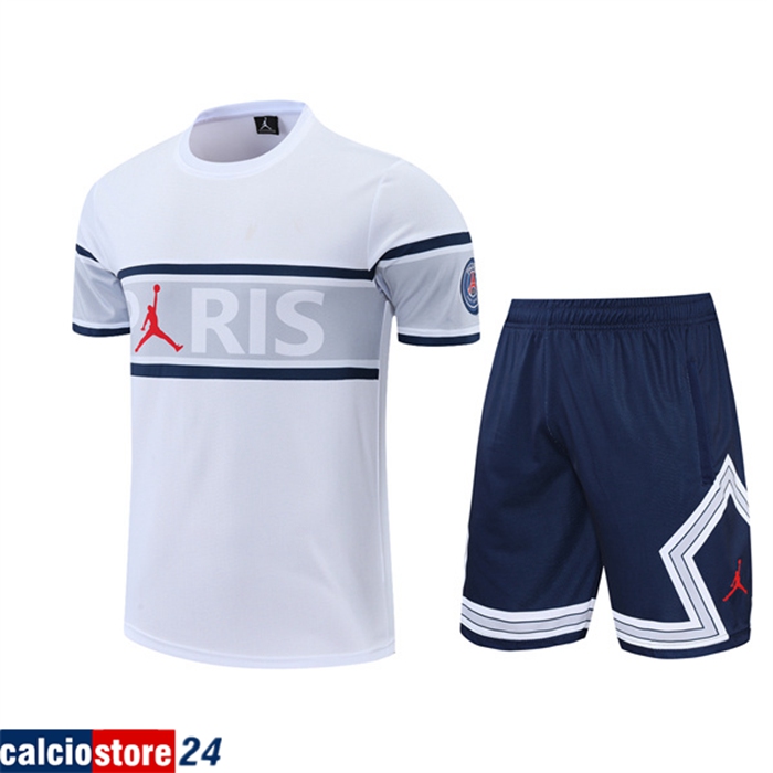 T Shirt Allenamento Jordan PSG + Pantaloncini Nero/Bianco 2022/2023