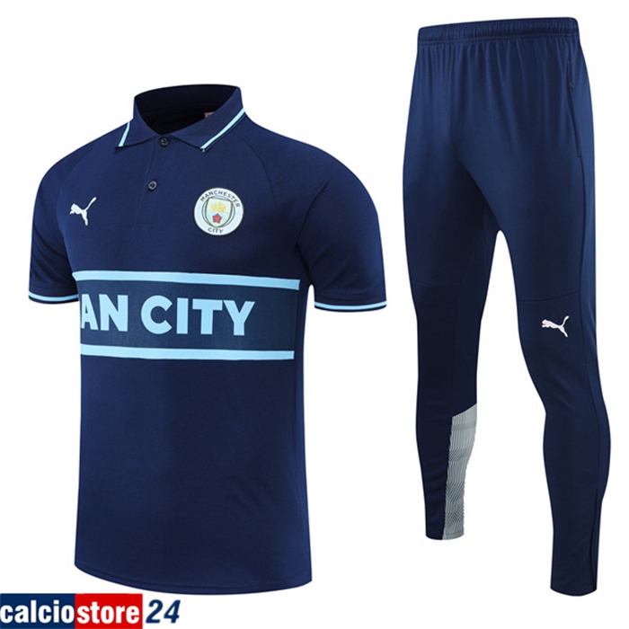 Kit Maglia Polo Manchester City blu navye 2022/2023